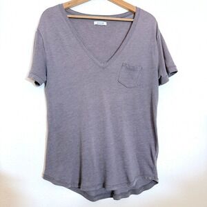 Aerie V-Neck Pocket Tee Soft Gray‎ Casual Everyday Comfy Top Womens Medium